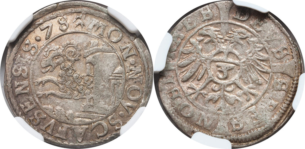 Schweiz Reichsstadt Schaffhausen 1 Groschen 1578 | NGC AU58 Top Pop Kabinettstück