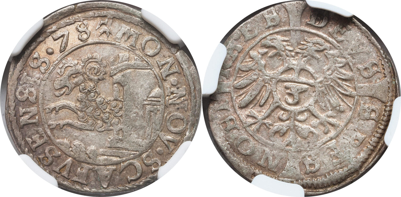 Schweiz Reichsstadt Schaffhausen 1 Groschen 1578 | NGC AU58 Top Pop Kabinettstück