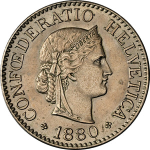 Schweiz 10 Rappen 1880 | NGC MS64 Kabinettstück | Pop 2/4