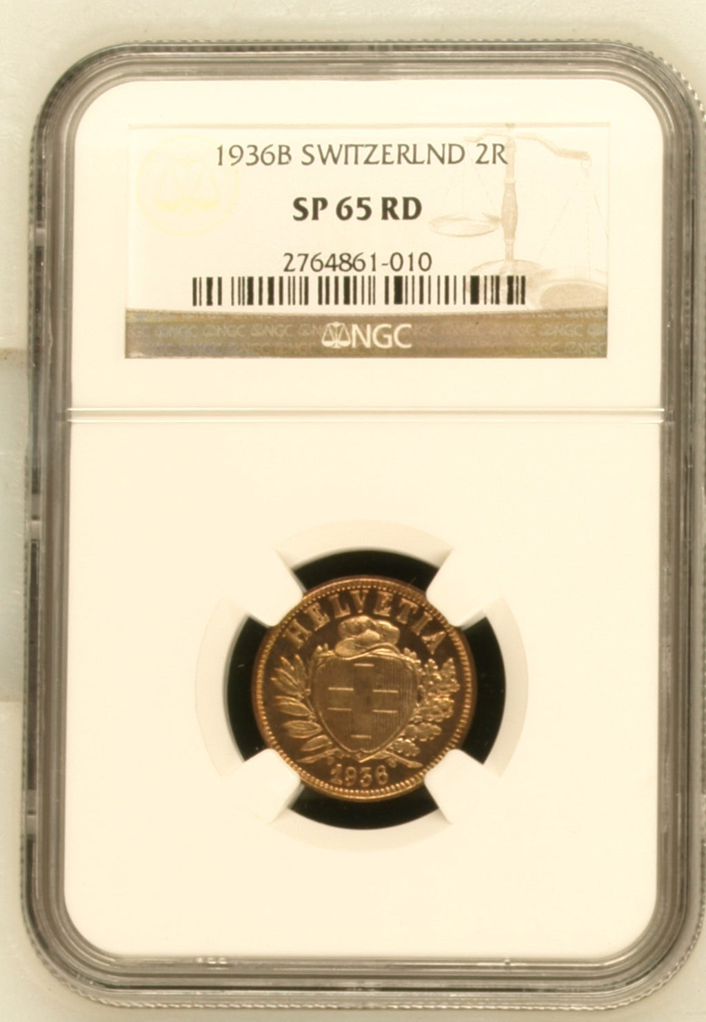 Schweiz 2 Rappen 1936 | Historisches Prachtstück | NGC SP65 RD  TOP POP, kein besseres Exemplar bei NGC bewertet!