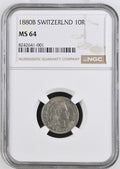 Schweiz 10 Rappen 1880 | NGC MS64 Kabinettstück | Pop 2/4