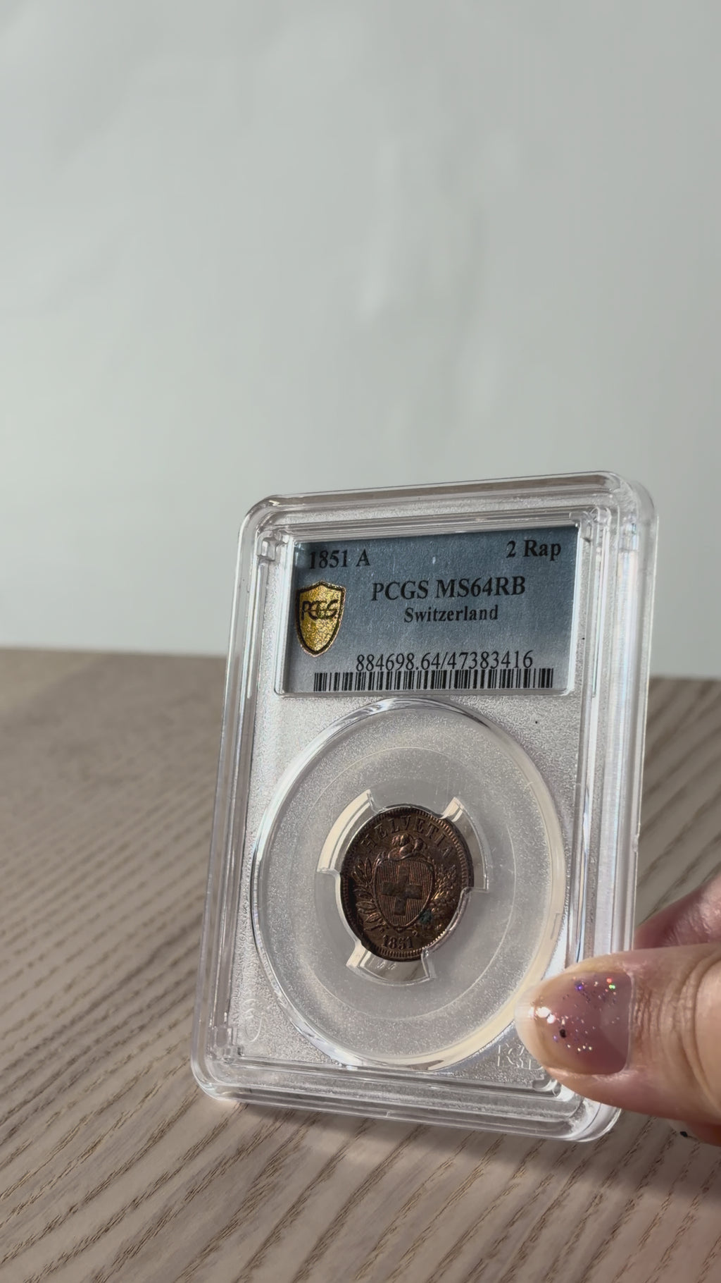 Schweiz 2 Rappen 1851 | Historisches Prachtstück | PCGS MS64 RB