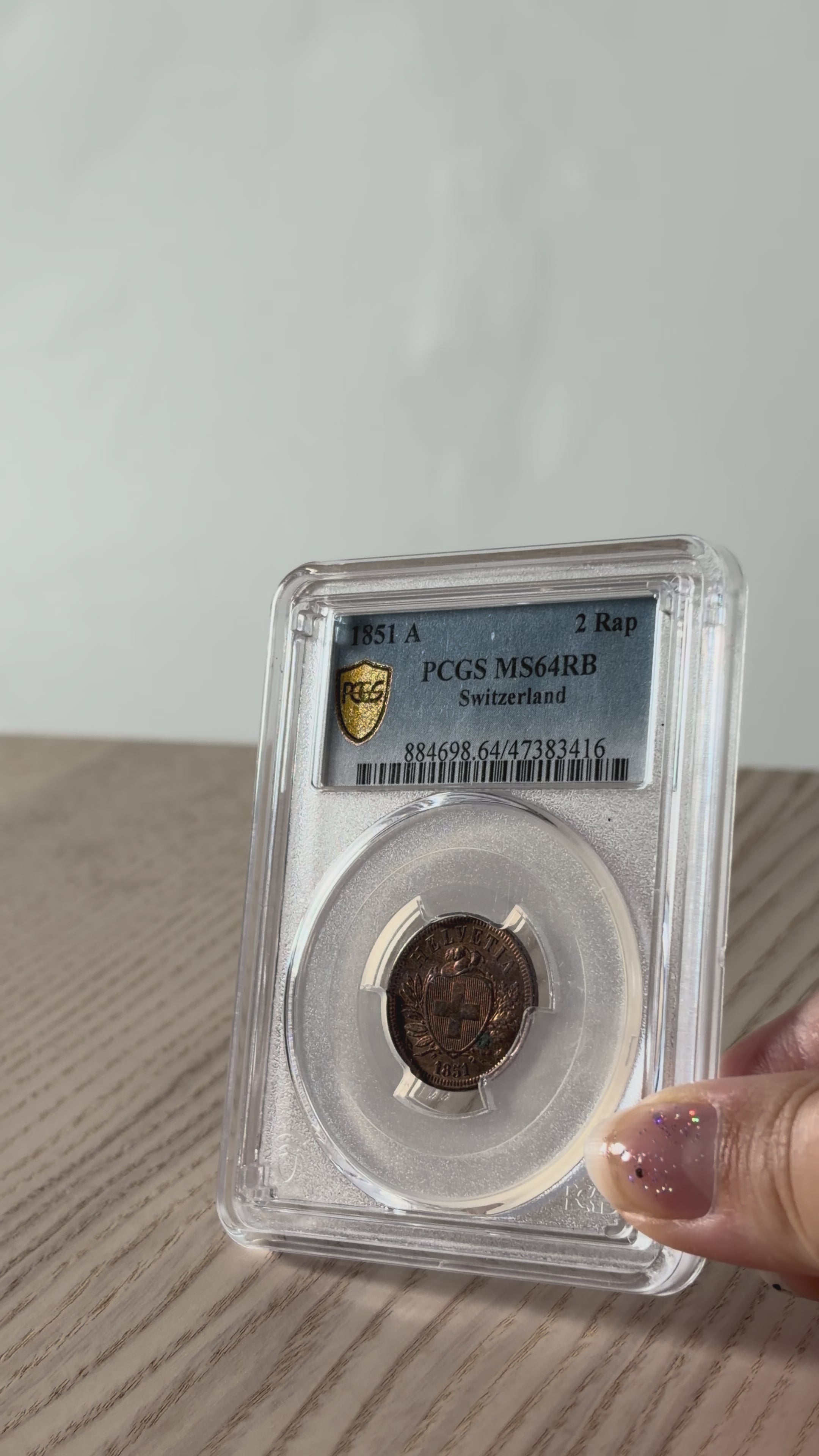 Schweiz 2 Rappen 1851 | Historisches Prachtstück | PCGS MS64 RB