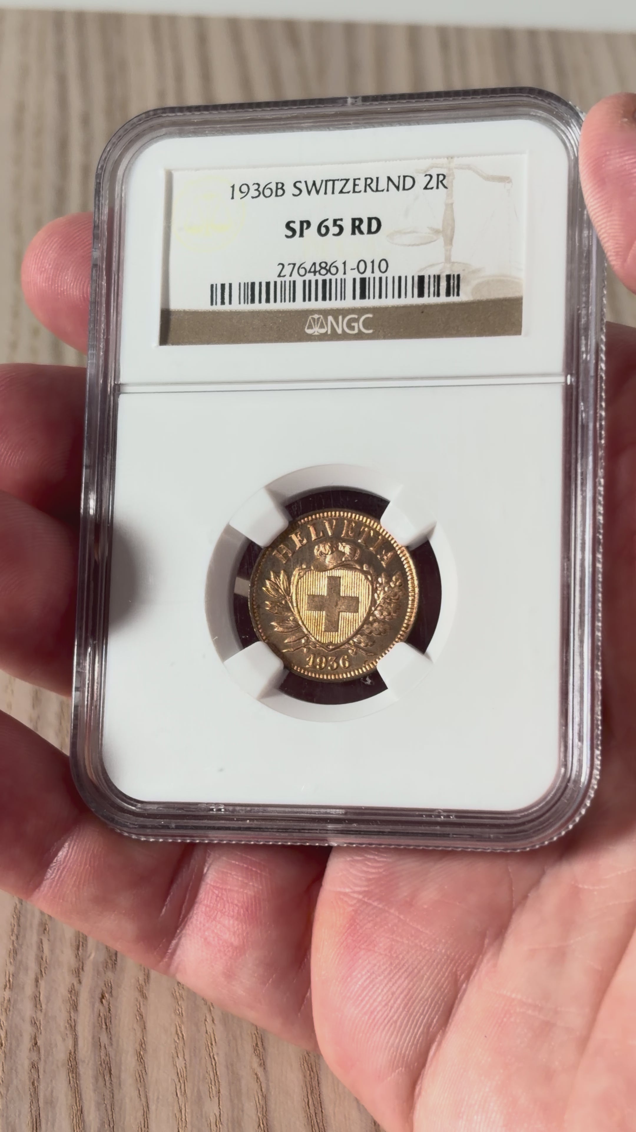 Schweiz 2 Rappen 1936 | Historisches Prachtstück | NGC SP65 RD  TOP POP, kein besseres Exemplar bei NGC bewertet!