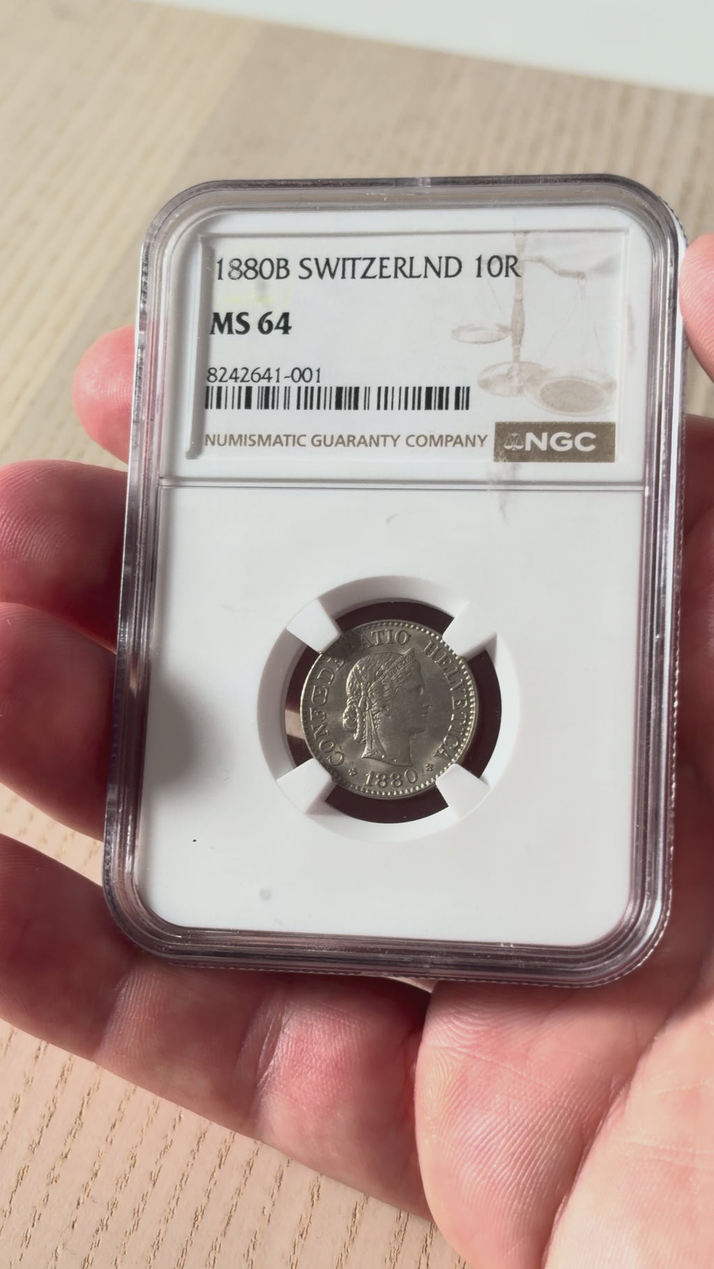 Schweiz 10 Rappen 1880 | NGC MS64 Kabinettstück | Pop 2/4