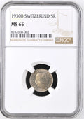 Schweiz 5 Rappen 1930 | Aussergewöhnlicher Gem Mint State  |  NGC MS65 Kabinettstück, nur zwei höher bewertet!