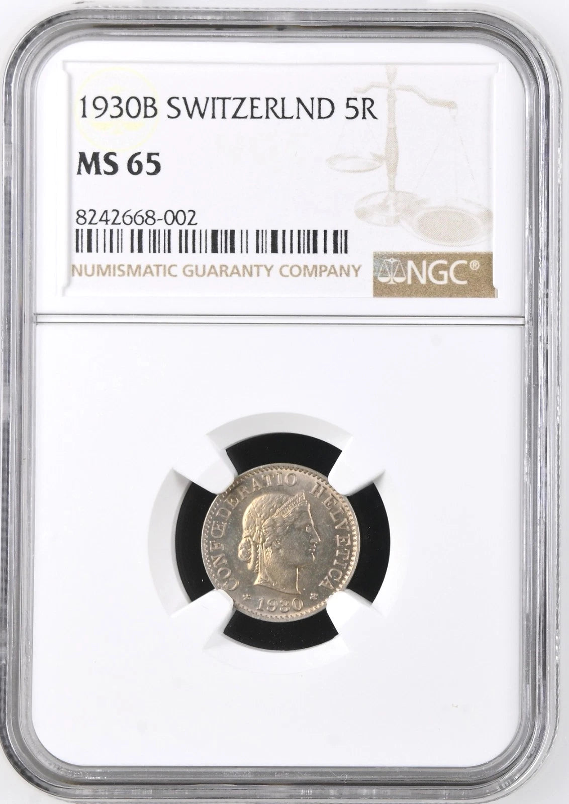Schweiz 5 Rappen 1930 | Aussergewöhnlicher Gem Mint State  |  NGC MS65 Kabinettstück, nur zwei höher bewertet!