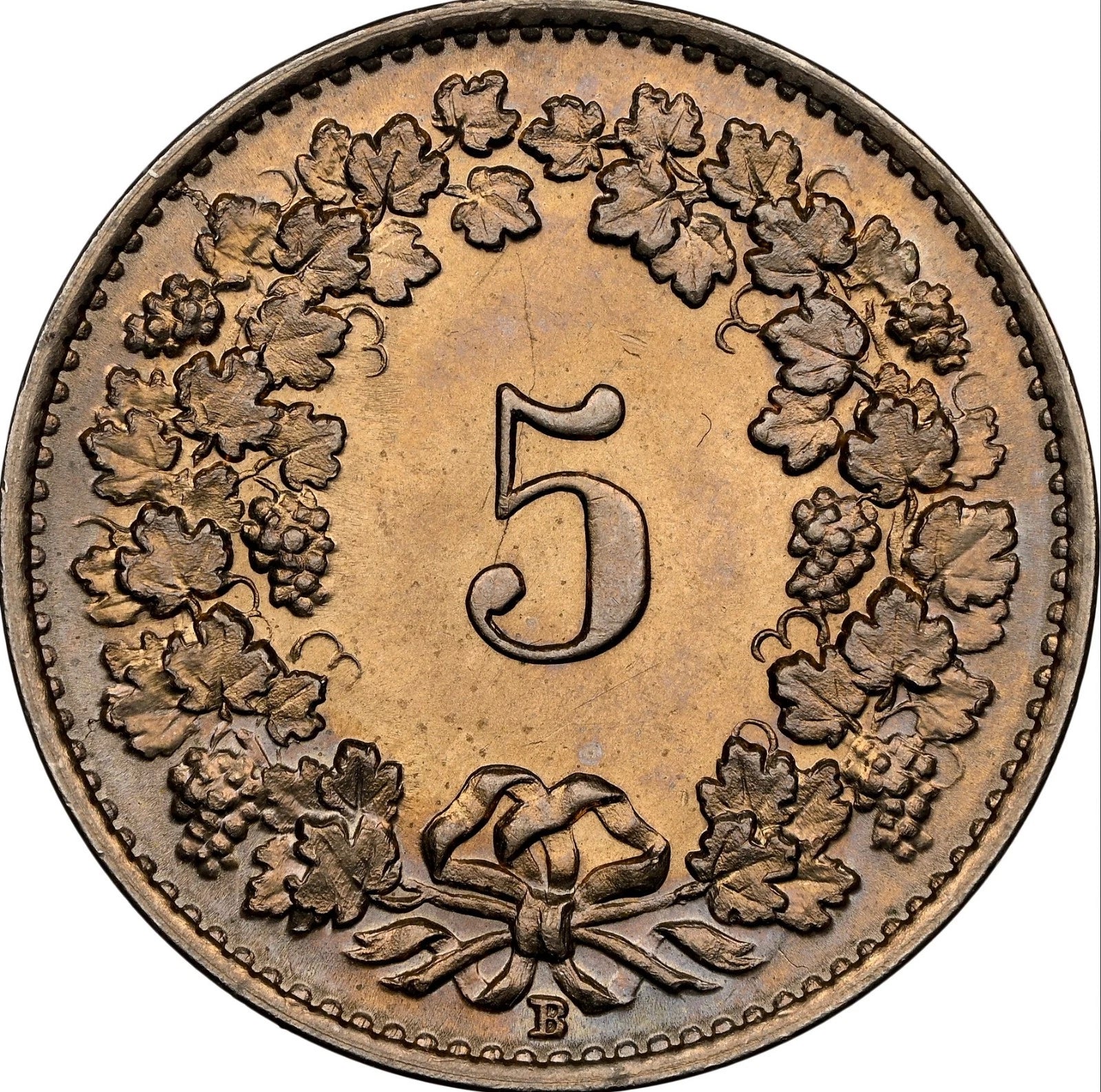 Schweiz 5 Rappen 1930 | Aussergewöhnlicher Gem Mint State  |  NGC MS65 Kabinettstück, nur zwei höher bewertet!
