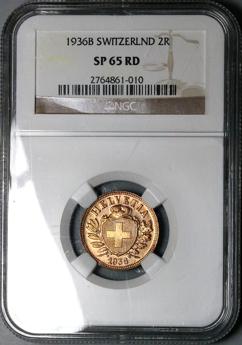 Schweiz 2 Rappen 1936 | Historisches Prachtstück | NGC SP65 RD  TOP POP, kein besseres Exemplar bei NGC bewertet!