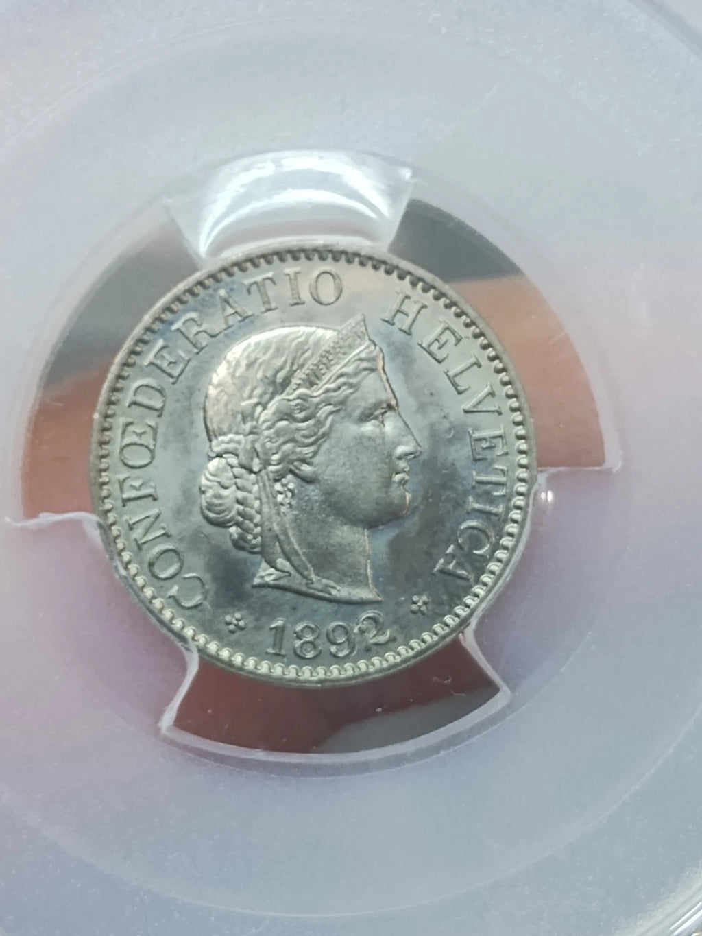Schweiz 5 Rappen 1892 B | PCGS MS65 Kabinettstück nur 1 höher bewertet !