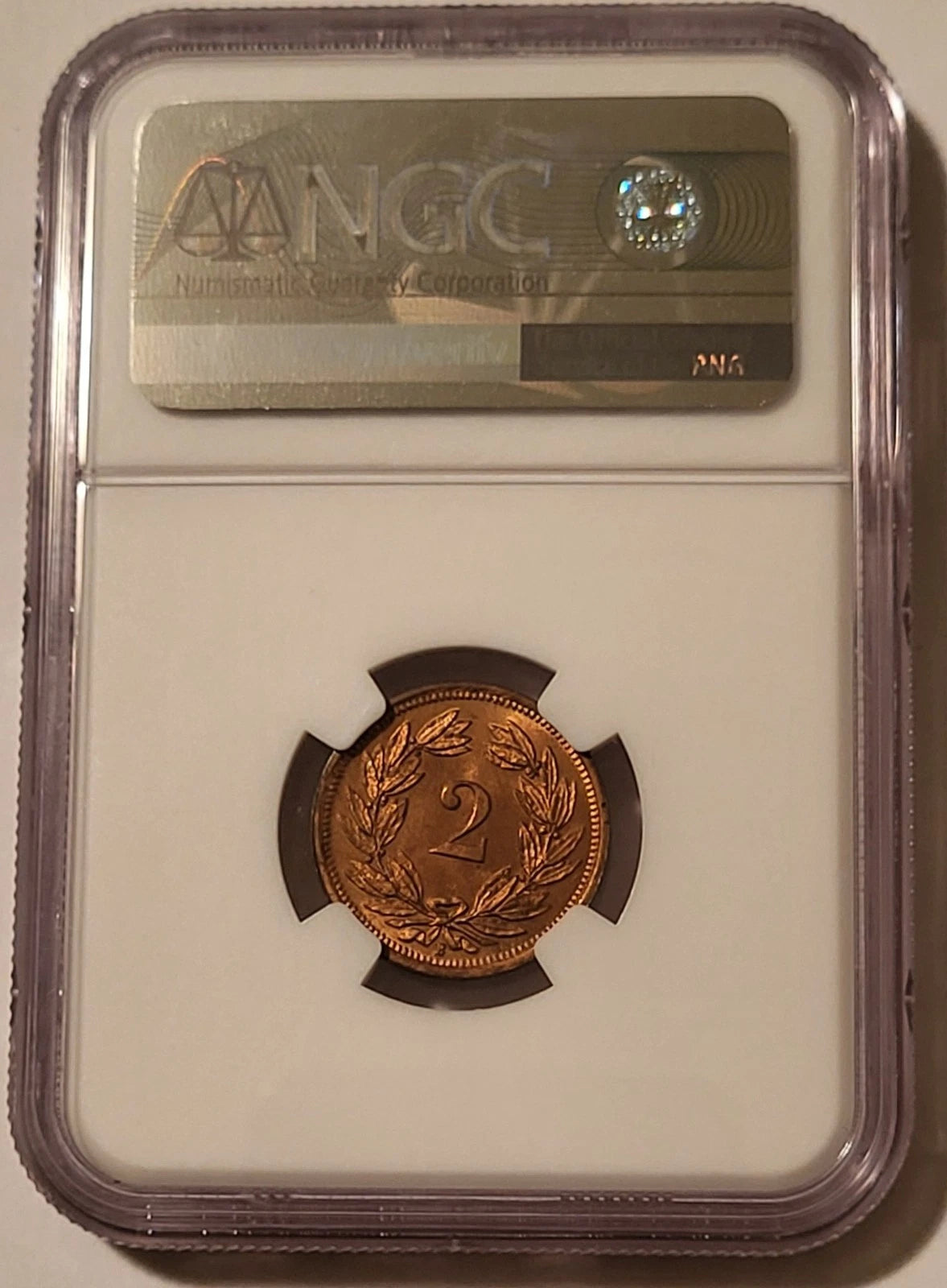 Schweiz 2 Rappen 1936 | Spektakuläres Kupferrot (RD) | NGC MS66 RD Kabinettstück