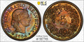 Schweiz 5 Rappen 1884 | Atemberaubendes Regenbogen-Toning | PCGS MS63 Kabinettstück